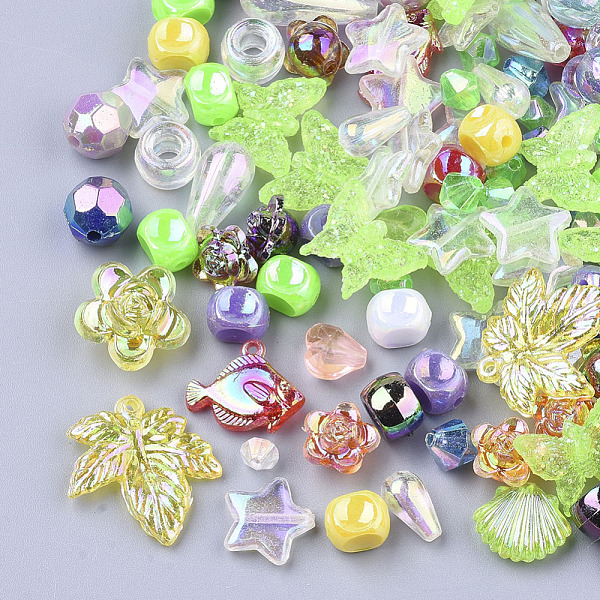

PandaHall Acrylic Beads & Pendants, Mixed Shapes, Mixed Color, 4~29x4~20.5x4~9mm, Hole: 0.8~4mm Acrylic Mixed Shapes Multicolor