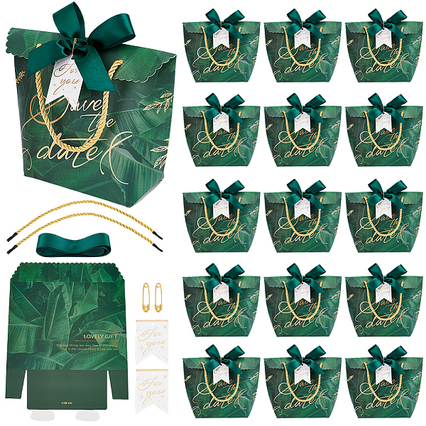 Gold Stamping Thank You Paper Candy Gift Tote Boxes