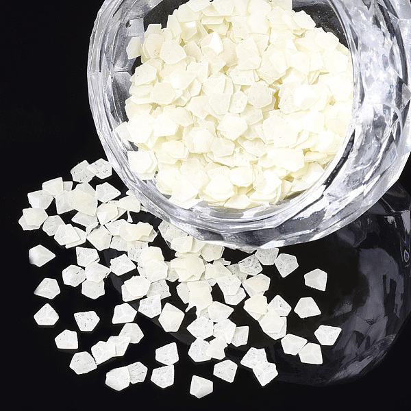 

PandaHall Ornament Accessories, PVC Plastic Paillette/Sequins Beads, Luminous, Polygon, Light Yellow, 2.5x2.5x0.2mm, about 30000pcs/100g PVC...