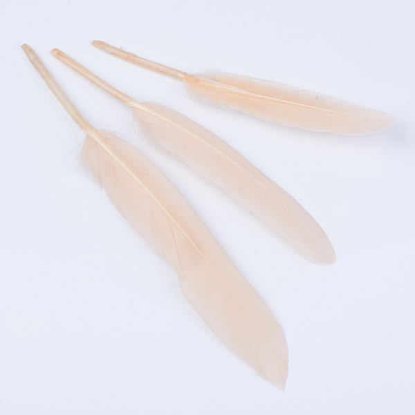 

PandaHall Goose Feather Costume Accessories, Dyed, PeachPuff, 100~175x13~25mm Feather Feather Brown