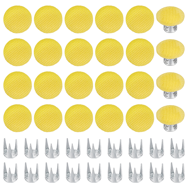 24 Bags Flat Round Cloth Cap Nail Buttons