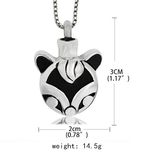 

PandaHall Titanium Steel Urn Ashes Pendants, Cat Head, Antique Silver, 30x20mm Titanium Steel Cat Shape