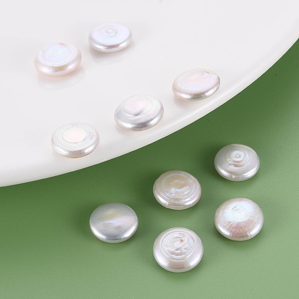 

PandaHall Natural Keshi Pearl Beads, Cultured Freshwater Pearl, No Hole/Undrilled, Flat Round, Seashell Color, 11~12x3~5mm Keshi Pearl Flat...