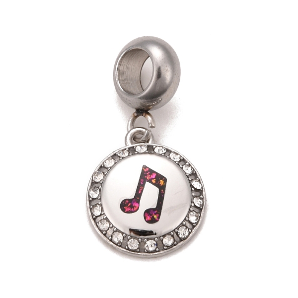 

PandaHall 304 Stainless Steel Crystal Rhinestone European Dangle Charms, Large Hole Pendants, with Enamel and Fluorescence Slice, Stainless..., Multicolor