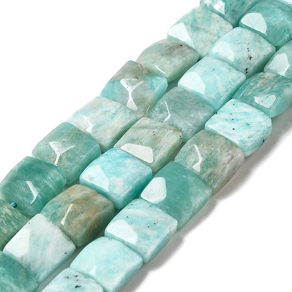 

PandaHall Natural Amazonite Beads Strands, Faceted, Square, 10x10x6mm, Hole: 0.9~1mm, about 19~20pcs/strand, 7.09~7.48 inch(18~19cm)...
