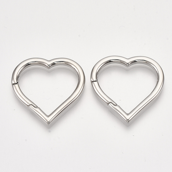 

PandaHall 304 Stainless Steel Spring Gate Rings, Heart Rings, Stainless Steel Color, 30x30x3mm, Inner Diameter: 21x24mm 304 Stainless Steel