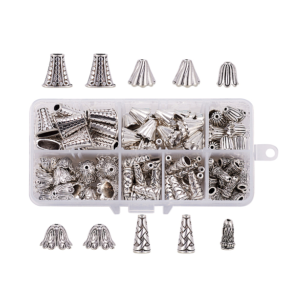 

PandaHall Yilisi Tibetan Style Alloy Bead Caps, Antique Silver, 16.5x8.5x1.6cm Alloy