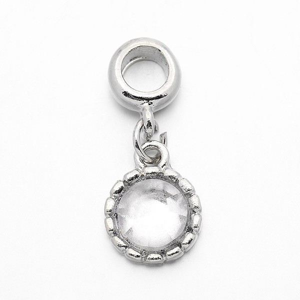 

PandaHall Platinum Plated Alloy Acrylic Rhinestone Large Hole European Dangle Flat Round Charms, Clear, 27mm, Hole: 5mm Alloy+Acrylic Flat...