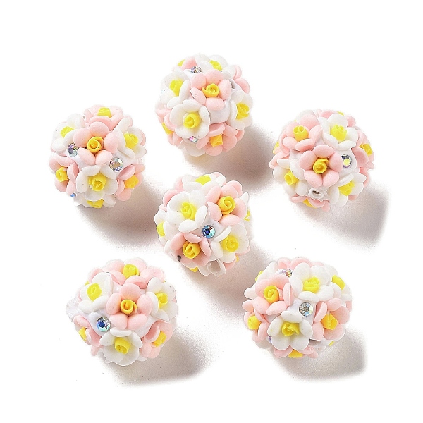 

PandaHall Luminous Resin Pave Rhinestone Beads, Glow in the Dark Flower Round Beads with Porcelain, Pink, 19~22mm, Hole: 2mm Resin Round...
