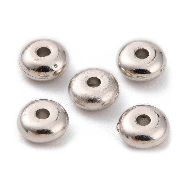 

PandaHall CCB Style Plating Beads, Flat Round, Platinum, 5x2.5mm, Hole: 1.2mm Plastic Flat Round