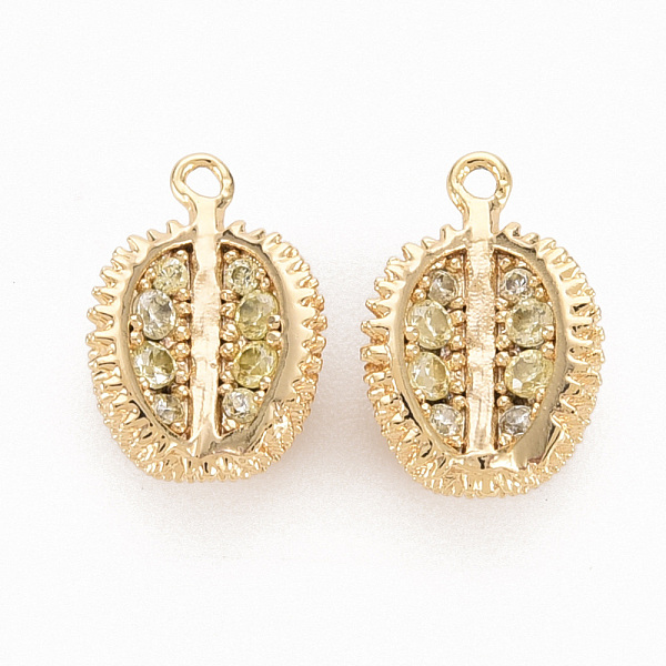 

PandaHall Brass Micro Pave Clear Cubic Zirconia Pendants, Nickel Free, Durian, Real 18K Gold Plated, 12x8x6mm, Hole: 1mm Brass+Cubic...