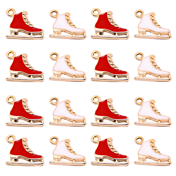 

PandaHall 20Pcs 2 Colors Alloy Enamel Pendants, Christmas Skating Shoes, Light Gold, Mixed Color, 13x15x1.5mm, Hole: 1.5mm, 10pcs/color..., Multicolor