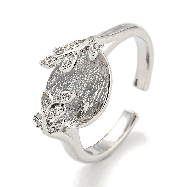 

PandaHall Leaf Brass Micro Pave Cubic Zirconia Cuff Open Rings for Women, Long-Lasting Plated, Platinum, Adjustable Brass+Cubic Zirconia...