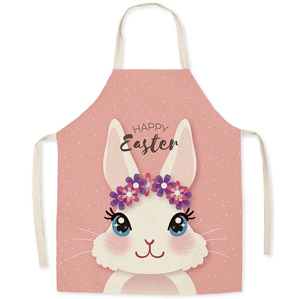 

PandaHall Cute Easter Rabbit Pattern Polyester Sleeveless Apron, with Double Shoulder Belt, for Household Cleaning Cooking, Dark Salmon...