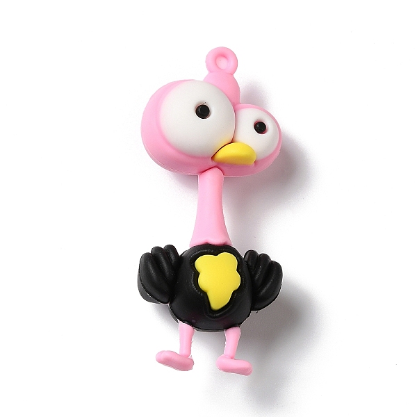 

PandaHall PVC Plastic Cartoon Big Pendants, Burst Eyes Ostrich Charms, for DIY Keychain Making, Pink, 70x29.5x21.5mm, Hole: 2.5mm PVC...