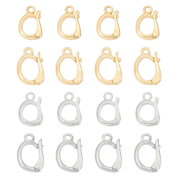 

PandaHall BENECREAT 24Pcs 4 Styles Real 18K Gold Plated Lobster Clasps, Brass Fold Over Lobster Claw Clasps Jewelry Findings for Earring...