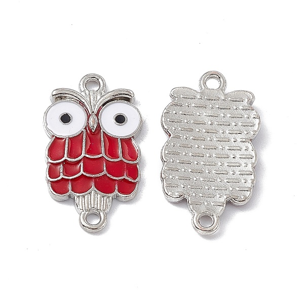 

PandaHall Alloy Connector Charms, with White & Red Enamel, Owl Links, Platinum, 22x12.5x2.5mm, Hole: 1.5mm Alloy+Enamel Owl Red