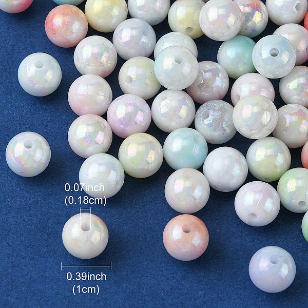 

PandaHall Two Tone Opaque Acrylic Beads, Round, Mixed Color, 10mm, Hole: 1.8mm Acrylic Round Multicolor