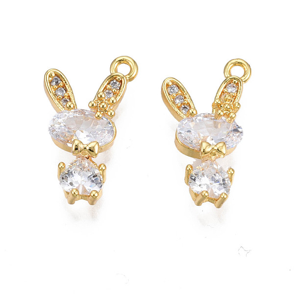 

PandaHall Brass Micro Pave Cubic Zirconia Charms, Real 18K Gold Plated, Rabbit, Clear, 15x8.5x4mm, Hole: 1mm Brass+Cubic Zirconia Rabbit...