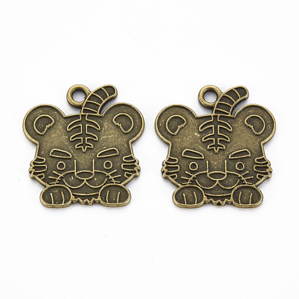 

PandaHall Tibetan Style Alloy Pendant Enamel Settings, Cadmium Free & Lead Free, Tiger, Antique Bronze, 25x23.5x1.5mm, Hole: 2mm Alloy Tiger