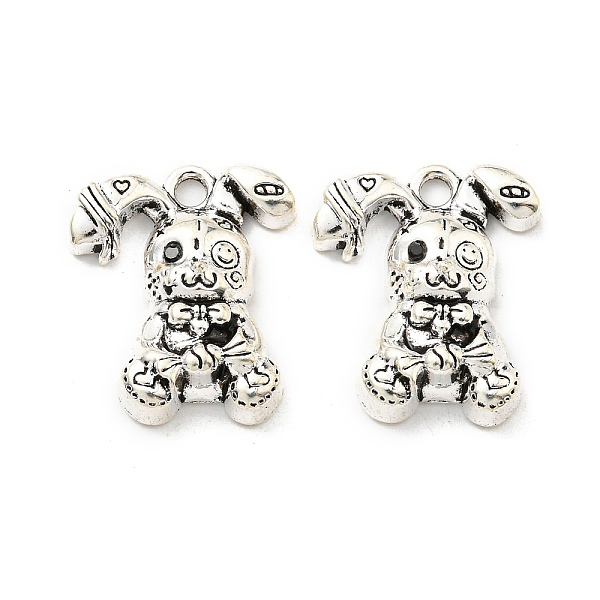 

PandaHall Tibetan Style Rack Plating Alloy with Glass Pendants, Lead Free & Cadmium Free, Rabbit Charm, Antique Silver, 23x19.5x6mm, Hole...