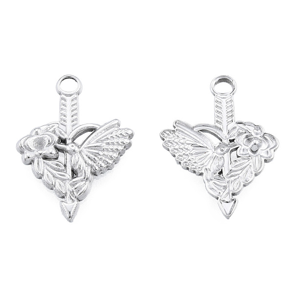 

PandaHall 201 Stainless Steel Pendant Rhinestone Settings, Flower with Birds, Stainless Steel Color, Fit For 1.8mm Rhinestone, 22.5x16.5x2mm...