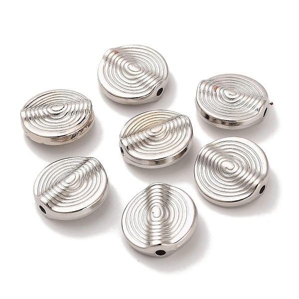 

PandaHall CCB Plastic Beads, Flat Round with Vortex, Platinum, 16x5.3mm, Hole: 2mm Plastic Flat Round