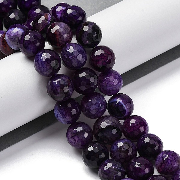 Brins de perles d'agate veines de dragon naturelles (teintes et chauffées)