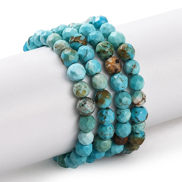

PandaHall Natural Howlite Beads Strands, Dyed, Faceted, Round, Cyan, 4mm, Hole: 1mm, about 92~96pcs/strand, 15.24~15.35''(38~39cm) Howlite...