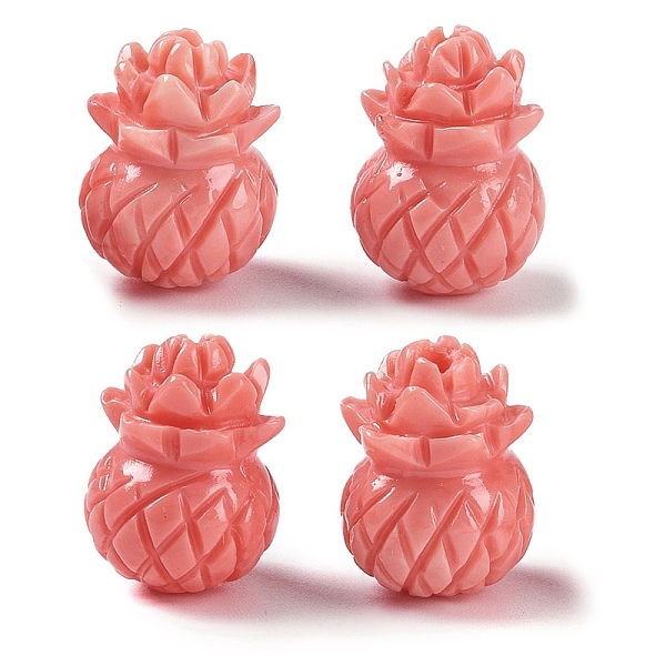 Synthetic Shell Dyed Carved Fruit Beads