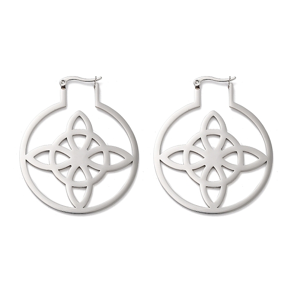 

PandaHall 304 Stainless Steel Hoop Earrings, Flat Round, Stainless Steel Color, 53x43.5x1mm 304 Stainless Steel Flat Round