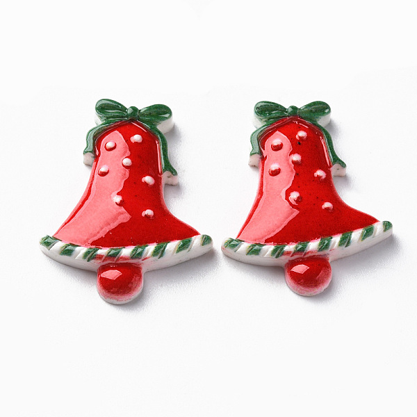 

PandaHall Opaque Resin Cabochons, Christmas Jingling Bell, Red, 25.5x20.5x4mm Resin Bell Red