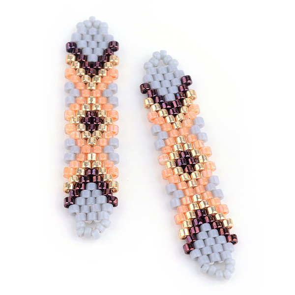 

PandaHall MIYUKI & TOHO Japanese Seed Beads, Handmade Links, Loom Pattern, Coral, 41~41.5x9x2mm, Hole: 1mm Glass Others Red