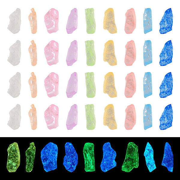 

PandaHall 90G 9 Colors Luminous Crushed Glass Craft, Irregular Glass Chips, for DIY Vase Filler Garden Decoration, Mixed Color..., Multicolor