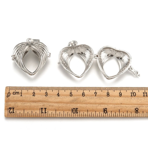 

PandaHall Eco-Friendly Rack Plating Brass Hollow Heart Cage Pendants, For Chime Ball Pendant Necklaces Making, Cadmium Free & Nickel Free &...