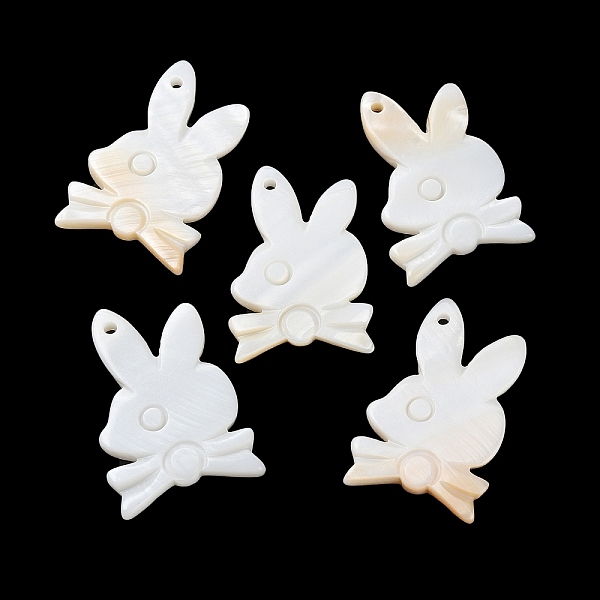 

PandaHall Natural Freshwater Shell Pendants, Rabbit Charms, Navajo White, 33x21~22x3mm, Hole: 1.6mm Freshwater Shell Rabbit