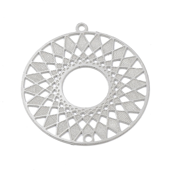

PandaHall 304 Stainless Steel Connector Charms, Flat Round Links, Etched Metal Embellishments, Stainless Steel Color, 27x25x0.3mm, Hole...