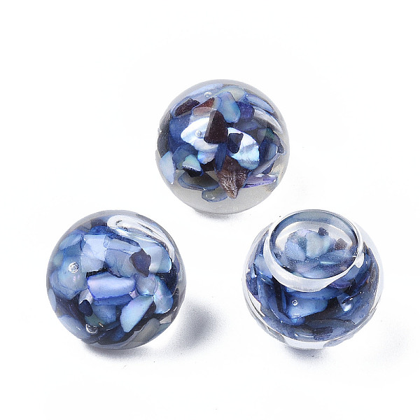 

PandaHall Transparent Acrylic Cabochons, with Shell, Round, Prussian Blue, 12x11mm Acrylic Round