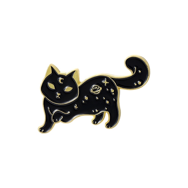 

PandaHall Alloy with Enamel Brooch, White and Black Cat, Black, 28x17mm Alloy+Enamel Cat Shape Black