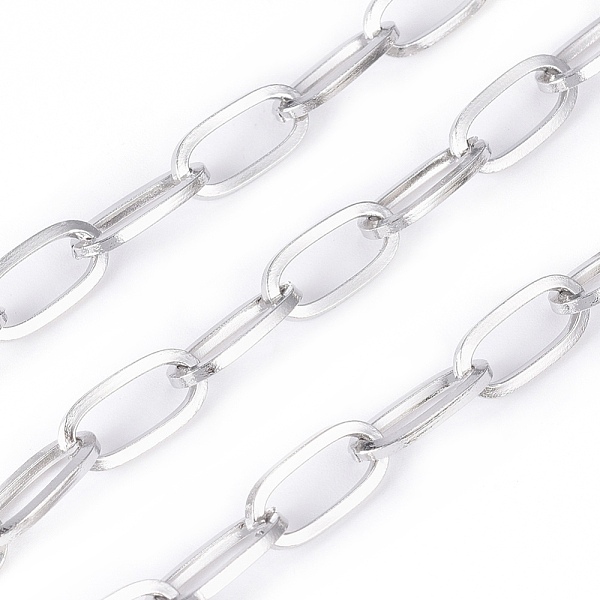

PandaHall 3.28 Feet 304 Stainless Steel Cable Chains, Unwelded, Flat Oval, Stainless Steel Color, 10.5x6x1.5mm 304 Stainless Steel