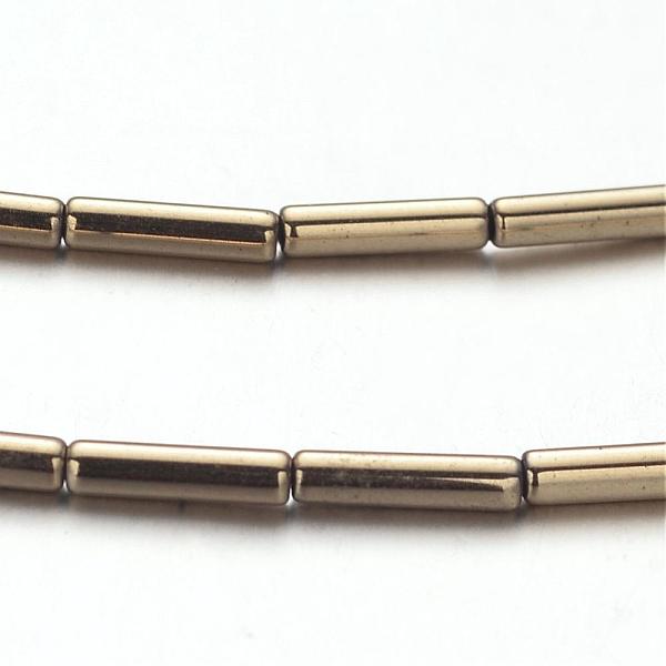 PandaHall Electroplate Non-magnetic Synthetic Hematite Bead Strands, Tube, Antique Bronze Plated, 8x2mm, Hole: 1mm; about 51pcs/strand... PandaHall Electroplate Non-magnetic Synthetic Hematite Bead Strands, Tube, Antique Bronze Plated, 8x2mm, Hole: 1mm; about 51pcs/strand...