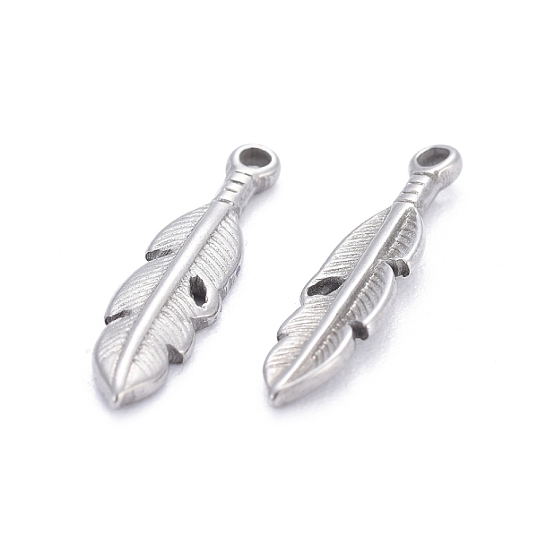 

PandaHall 304 Stainless Steel Pendants, Leaf, Stainless Steel Color, 16.5x4x2mm, Hole: 1mm 304 Stainless Steel Leaf