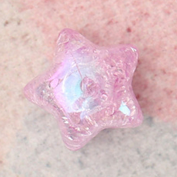 

PandaHall Transparent Crackle Acrylic Beads, Star, Pearl Pink, 16mm Acrylic Star