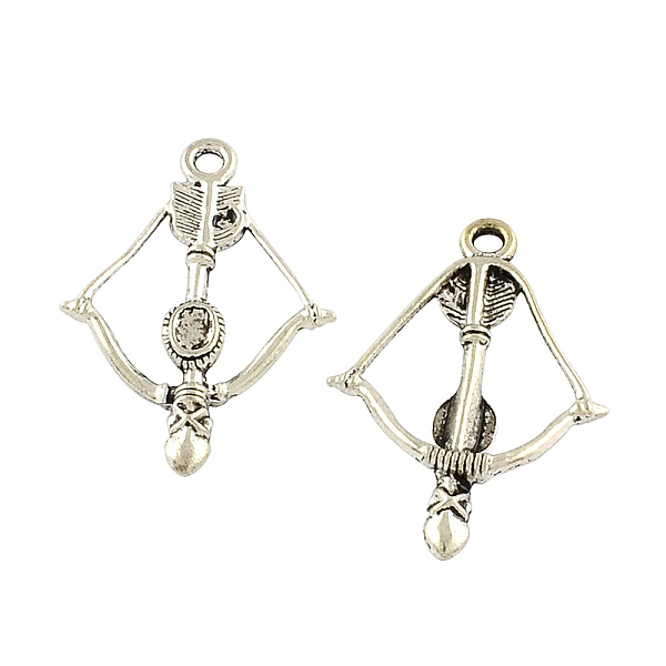 

PandaHall Tibetan Style Alloy Bow and Arrow Pendant Enamel Settings, Cadmium Free & Lead Free, Antique Silver, 25x36x4.5mm, Hole: 3mm, about...