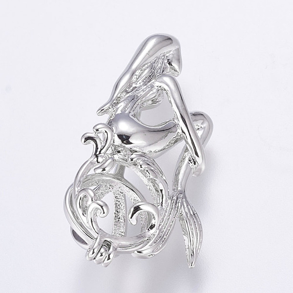 

PandaHall Rack Plating Brass Locket Pendants, Cage Pendants, Mermaid Shaped, Platinum, 30x15x9mm, Hole: 3x4mm, inner diameter: 8mm Brass...
