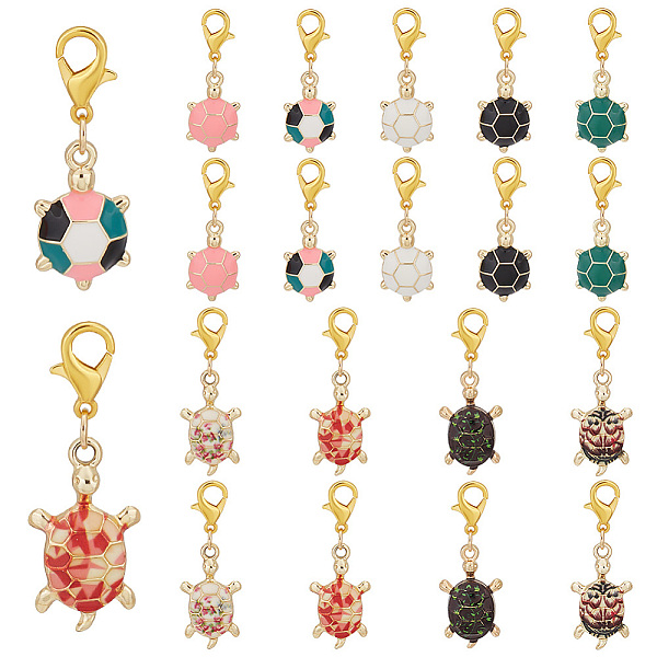 

PandaHall 4 Sets 2 Style Alloy Enamel Tortoise Pendant Decorations, Lobster Clasp Charms, Clip-on Charms, for Keychain, Purse, Backpack..., Multicolor