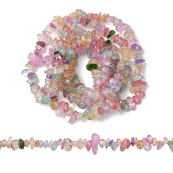 

PandaHall Baking Painted Crackle Glass Beads Strands, Chip, Colorful, 5~11x3~9x1~9mm, Hole: 1mm, about 200~300pcs/strand, 33.8 inch(85.85cm)...