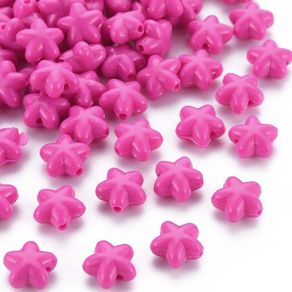

PandaHall Opaque Acrylic Beads, Star, Medium Violet Red, 10x10.5x6mm, Hole: 1.6mm, about 1690pcs/500g Acrylic Star
