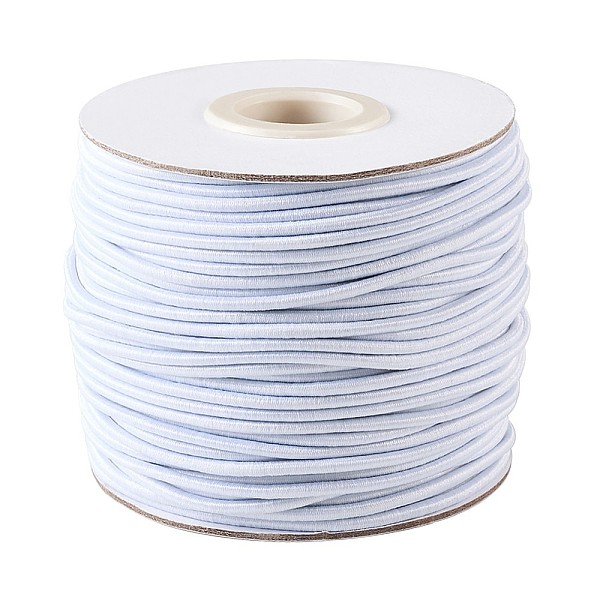 

PandaHall Round Elastic Cord and Iron Barbs, White, 2mm Elastic Fibre White