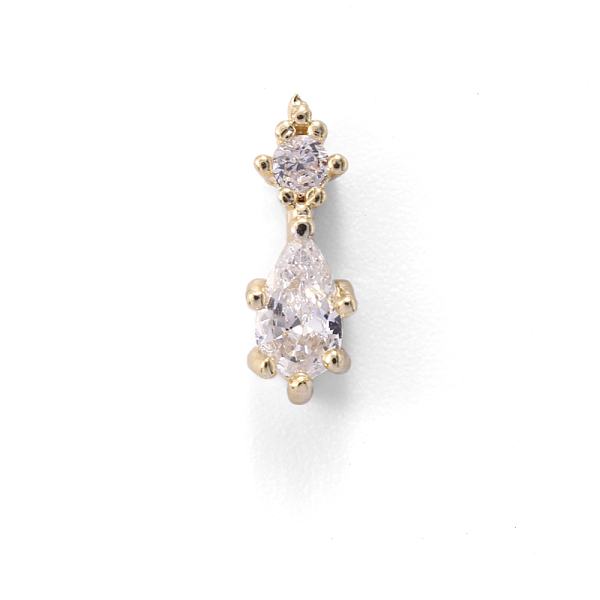

PandaHall Chinese lute Shape Brass Micro Pave Clear Cubic Zirconia Nail Gems Set, with Glass, FlatBack Nail Art Studs, for Nail Art Craft..., White